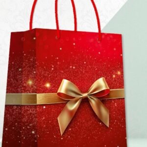 Small Gift Bag - Glitter Red Bow pack of 12 by Gift N Greet Code 1172