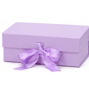 Luxury Lavender Lilac Collapsible Magnetic Gift Box with Satin Ribbon Closure | Set of 5