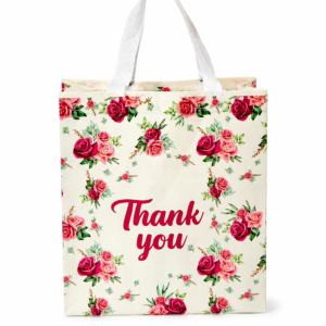 Floral “Thank You” Printed Canvas Gift Bag | Pack of 50