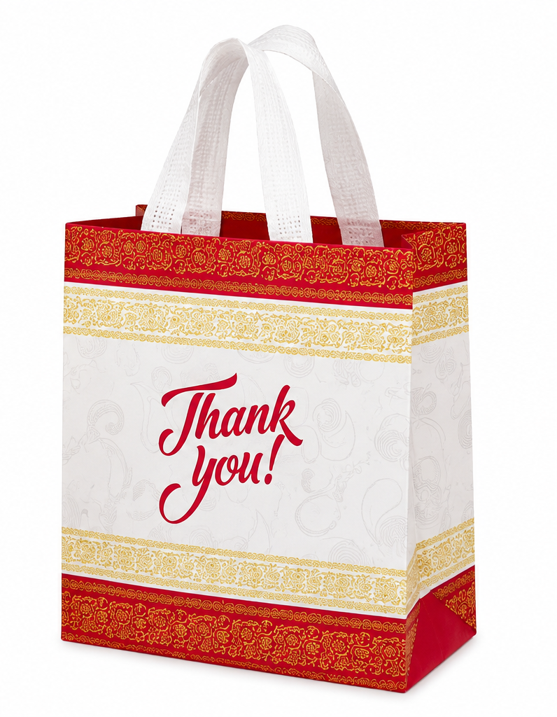 Red & White Thank You Gift Bag | Pack of 50