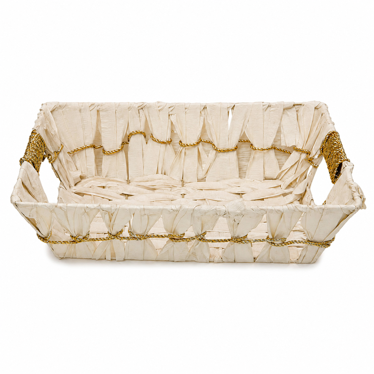 Cream & Gold Decorative Gift Basket for Wedding & Gifting