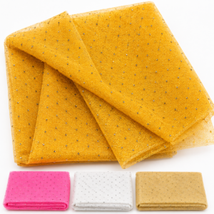 Sequin Embroidered Net Fabric Platter Wrap - 10 Meters Pack of 5 (50 Meters)