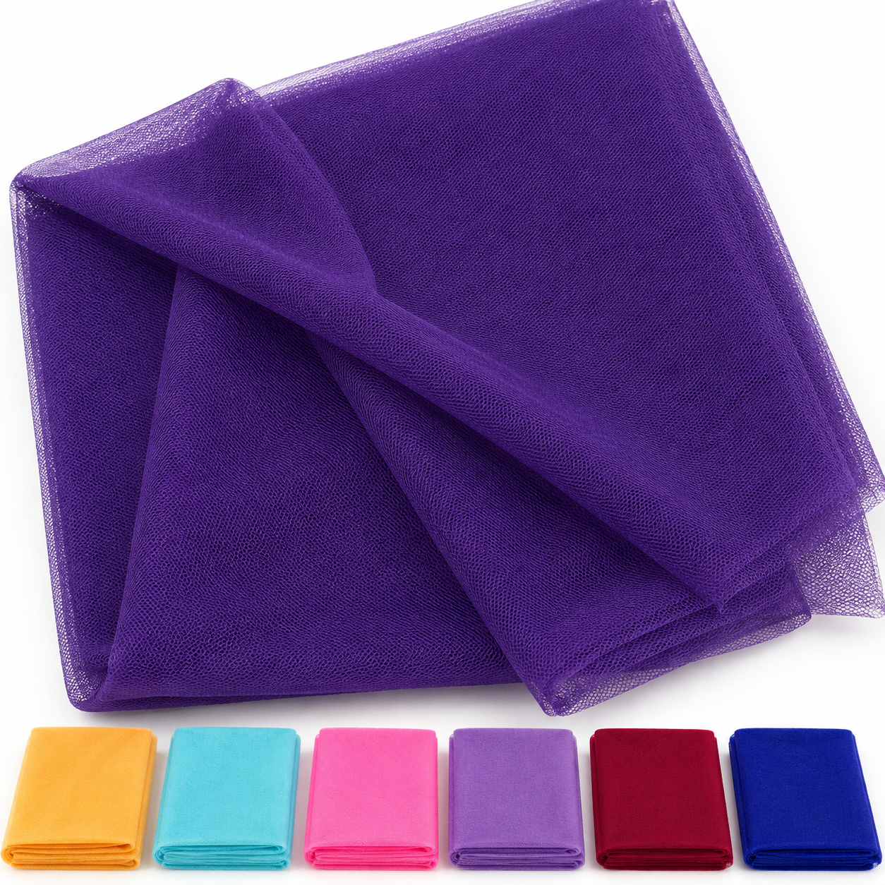 Plain Soft Tulle Net Fabric Platter Wrap - 10 Meters Pack of 5 (50 Meters)