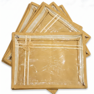 Decorative Non-Woven Saree Cover with Cute Bow & Wide Window | Pack of 10