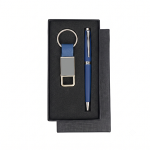 Premium Pen & Keychain Gift Set with gold metal accents in presentation box bulk 100 pcs