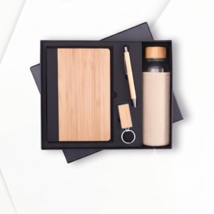 Eco-Friendly Bamboo & Cork 4-in-1 Gift Set custom corporate box