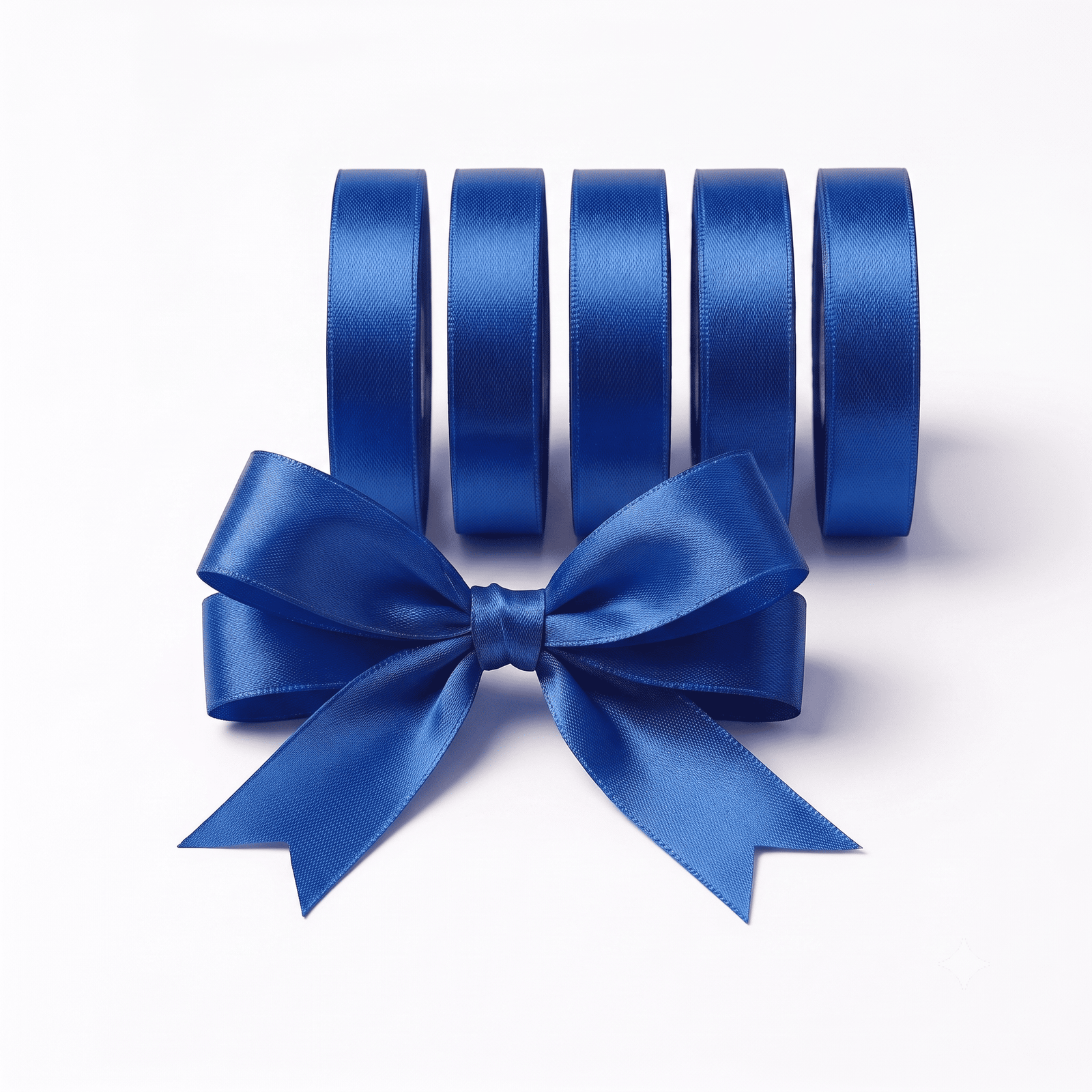 Premium Satin Ribbon Rolls - Royal Blue set of 5 for trousseau and gift wrapping
