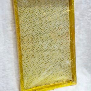Gold Heart Pattern Shimmer Decorative Tray pack of 3 with textured glitter border
