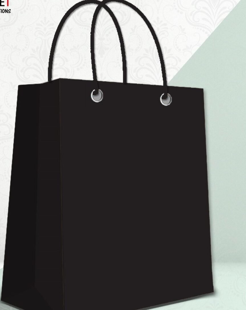 Small Gift Bag - Plain Solid Black pack of 12 by Gift N Greet