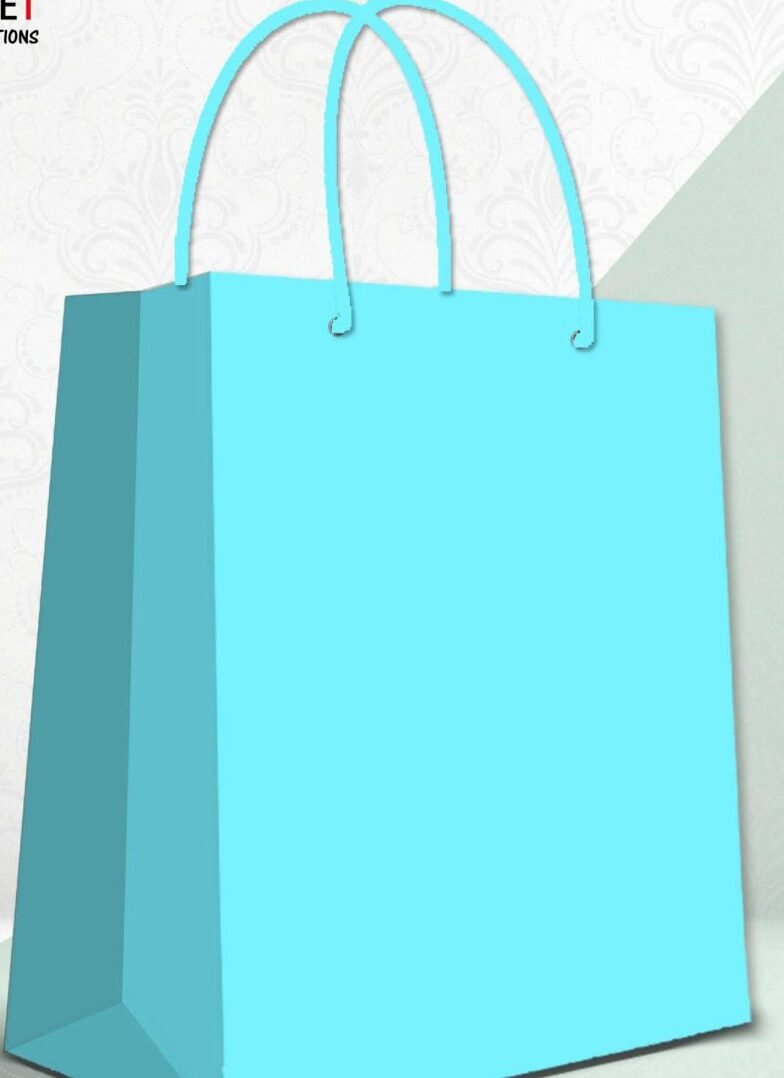Small Gift Bag - Plain Solid Blue sky blue pack of 12 by Gift N Greet