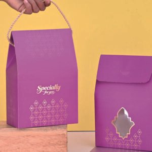 Hut Hamper Box - Purple Gold Foil |1 Pack of 10 Pcs