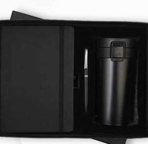 DPT-02 3-in-1 Tumbler Diary Pen Gift Set in sleek black presentation box