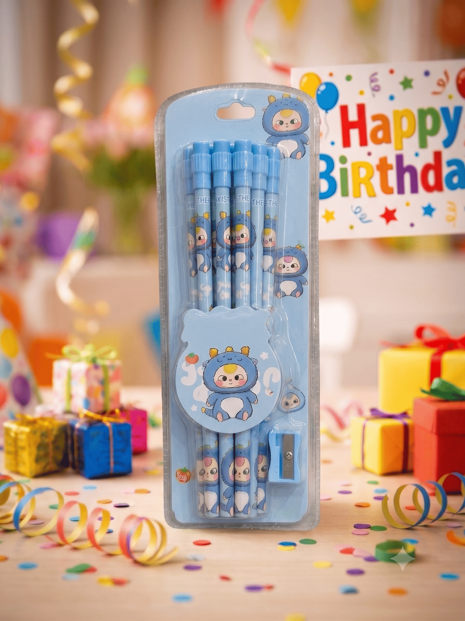 Baby Three Cartoon 12-Piece HB Pencil Set with Sharpener |10 pcs pack