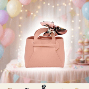 Mini Faux Leather Handbag Favor Gift Box with Silk Ribbon Scarf |20 pcs pack