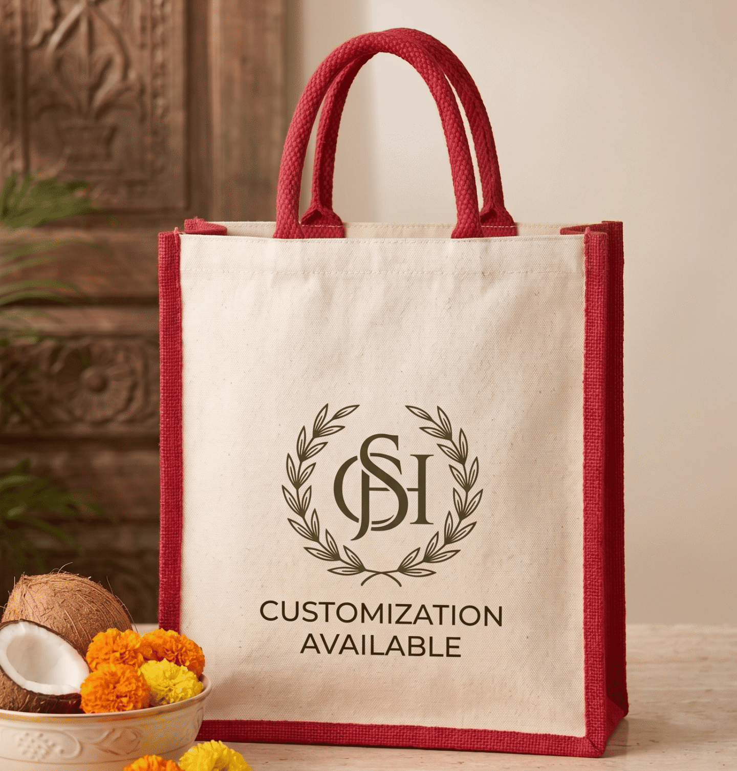 cotton and jute thamboolam return gift bag pack of 25 for wedding favors