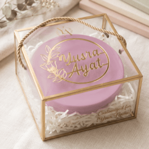 Customized Transparent PVC Gift Hamper Box with round tin pack of 50 for luxury favors