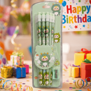 Baby Three Dino Edition Pastel Green Pencil Set with Sharpener |10 pcs pack